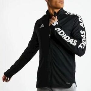 NWOT Adidas Black Performance Jacket with Signature Stripes